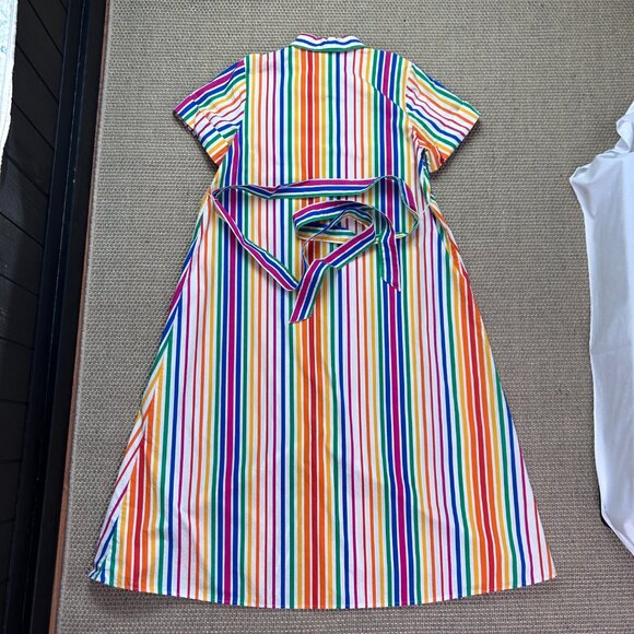 Christopher John Rogers x Target Rainbow Striped Button Down Belted Dress - Picture 3 of 15